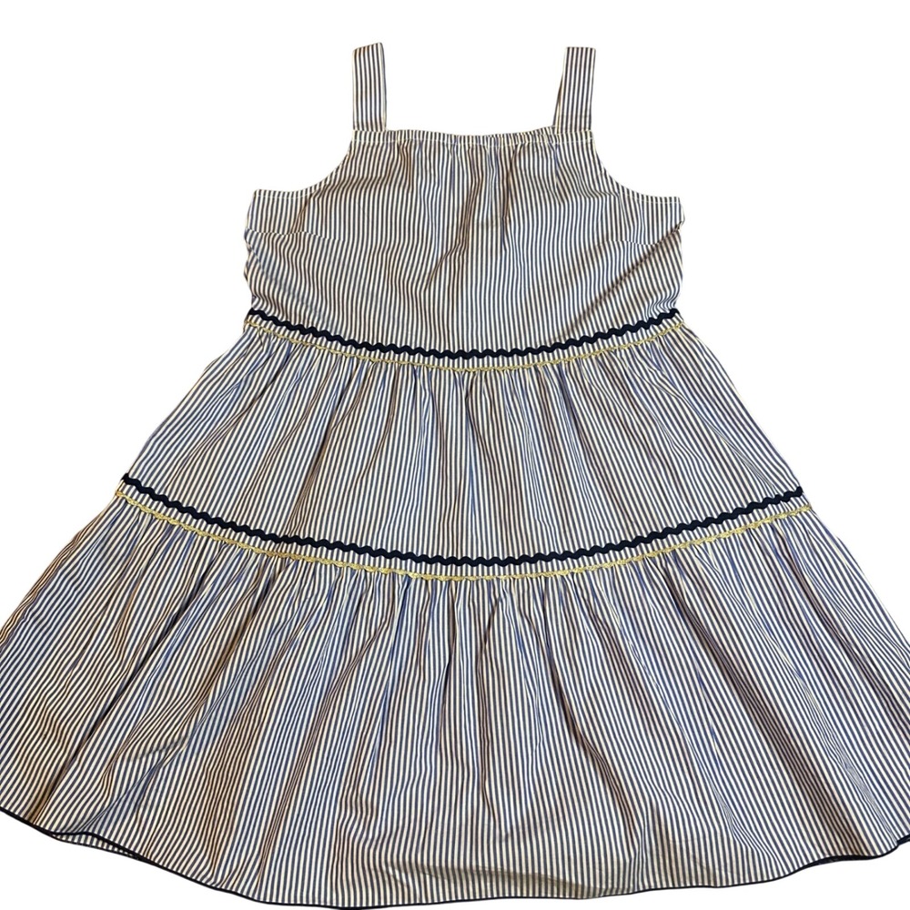 Crewcuts J.Crew Blue White Striped Sundress Cotton Blend Girls 14 NWT